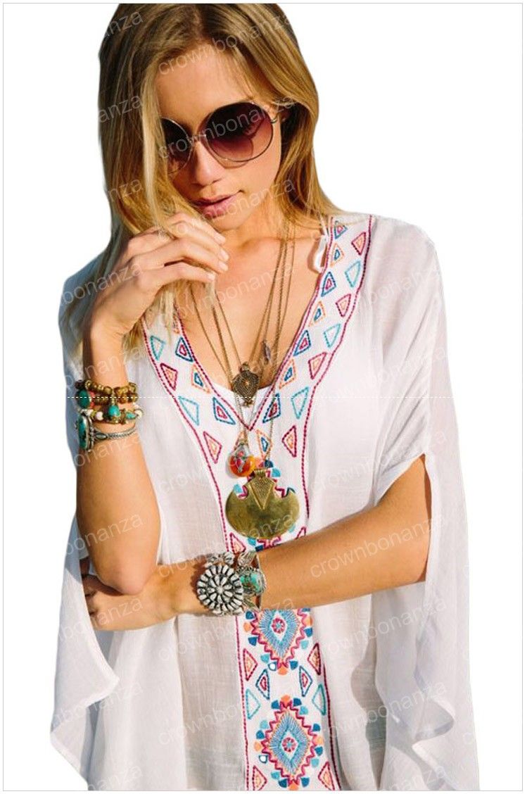 white flowy cover up