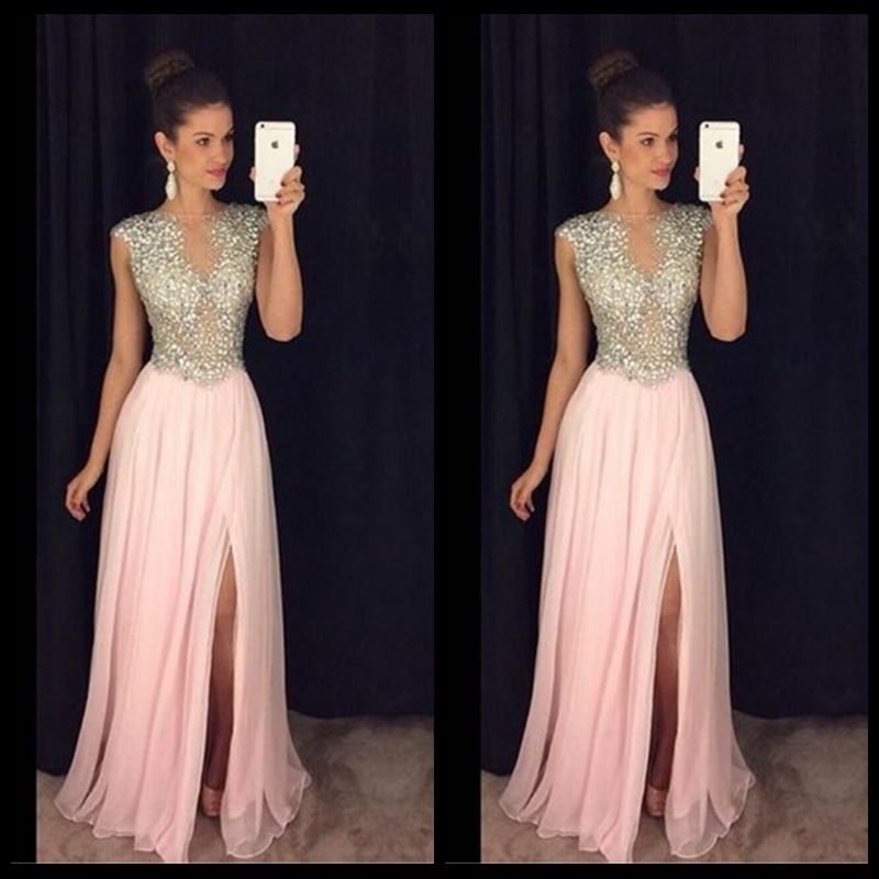 Vestido largo fiesta rosa Clearance