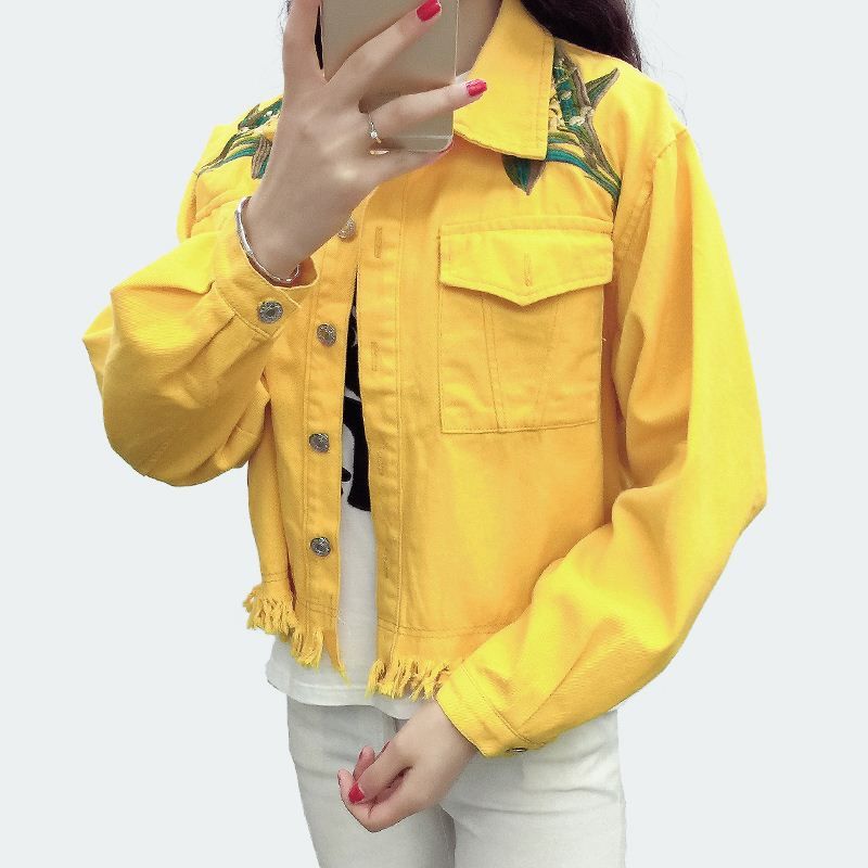 ladies short yellow jackets