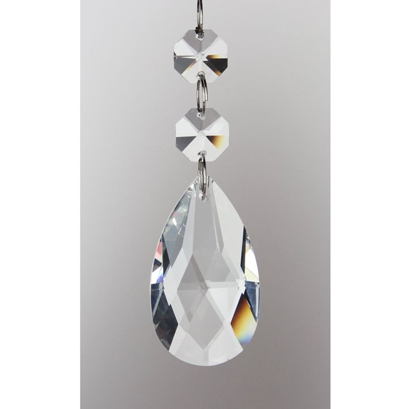 20PCS HANG CRYSTALS FACETED GLASS PRISMS FOR CHANDELIER LAMP PART PENDANTS 1.5'' 