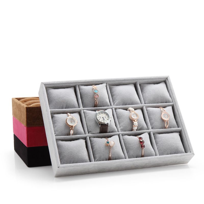 Bandeja de Joyería Alto Grado Con Almohadas Para Pulseras Collar Colgantes Joyas Reloj
