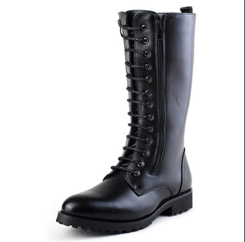 calf high combat boots