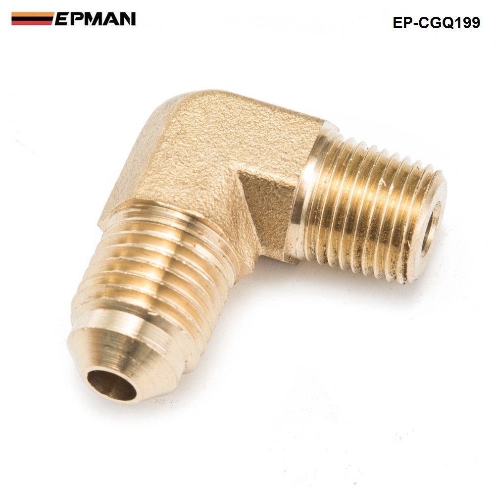 EPMAN 1/8 NPT To AN4 90 Degree Brass Fittings For Oil Drains/Feeds