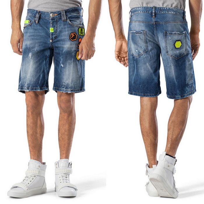 knee denim shorts