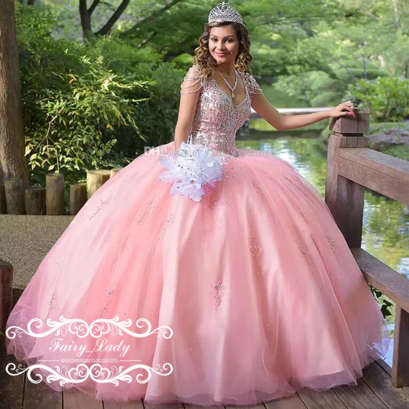 vestido 15 anos rosa