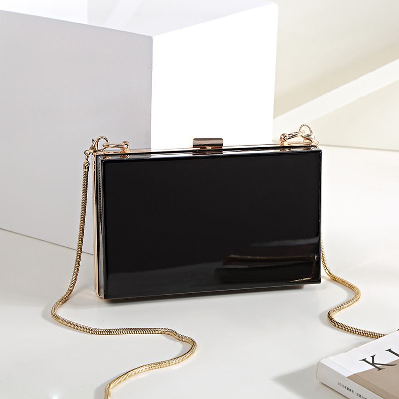 Womens Acrylic Metal Hardcase Fashion Clutch Chain Handbag Womens Acrylic Metal Hardcase Fashion Clutch Chain Handbag