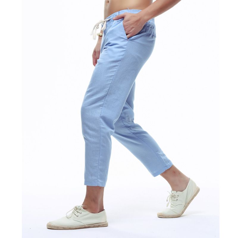 Compra Pantalones Capri De Lino De Los Hombres Al Por Mayor Verano  Pantalones Casuales De Las Piernas Delgadas Ligeras PT 136 Barato | Entrega  Rápida Y Calidad | Es.Dhgate
