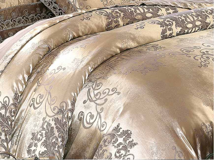 Gold Silver Coffee Jacquard Luxury Bedding Set Queen King Size Stain Bedclothes 4 Cotton Silk Lace Duvet Cover Sets Bedsheet Pillowcases Home Textile From Huyiping83 64 5 Dhgate Com Gold Silver Coffee Jacquard Luxury, Gold Bedding King