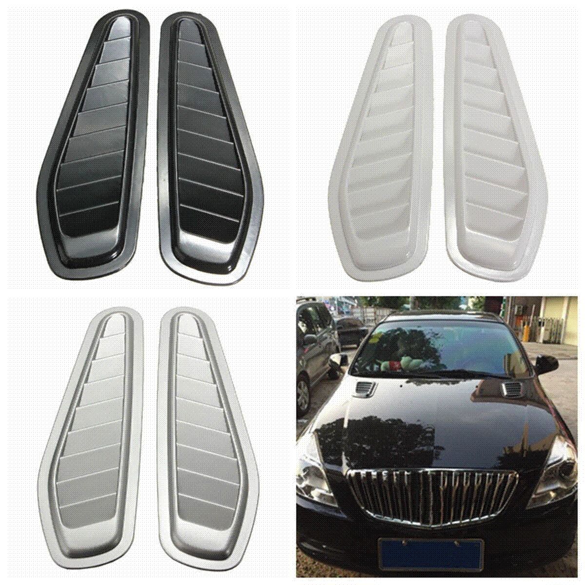 Blanco Pegatina de ventilación de flujo de aire para coche pala de admisión de flujo de aire pala de admisión de flujo de aire decorativa para coche Universal