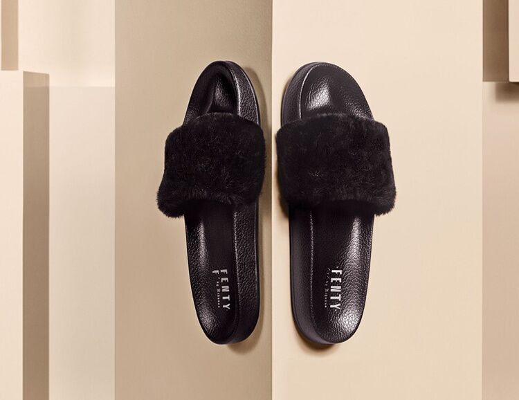 black fenty puma slides