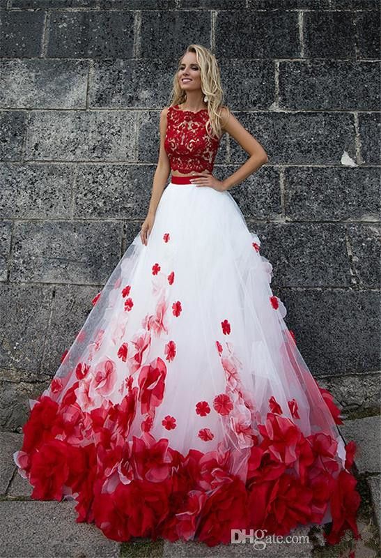 red floral homecoming dresses
