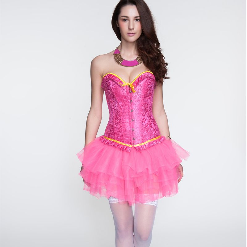 hot pink corset dress