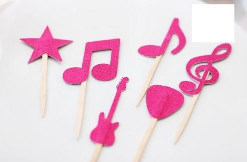 Custom Personality Cheap Rock And Roll Star Musical Note Cupcake