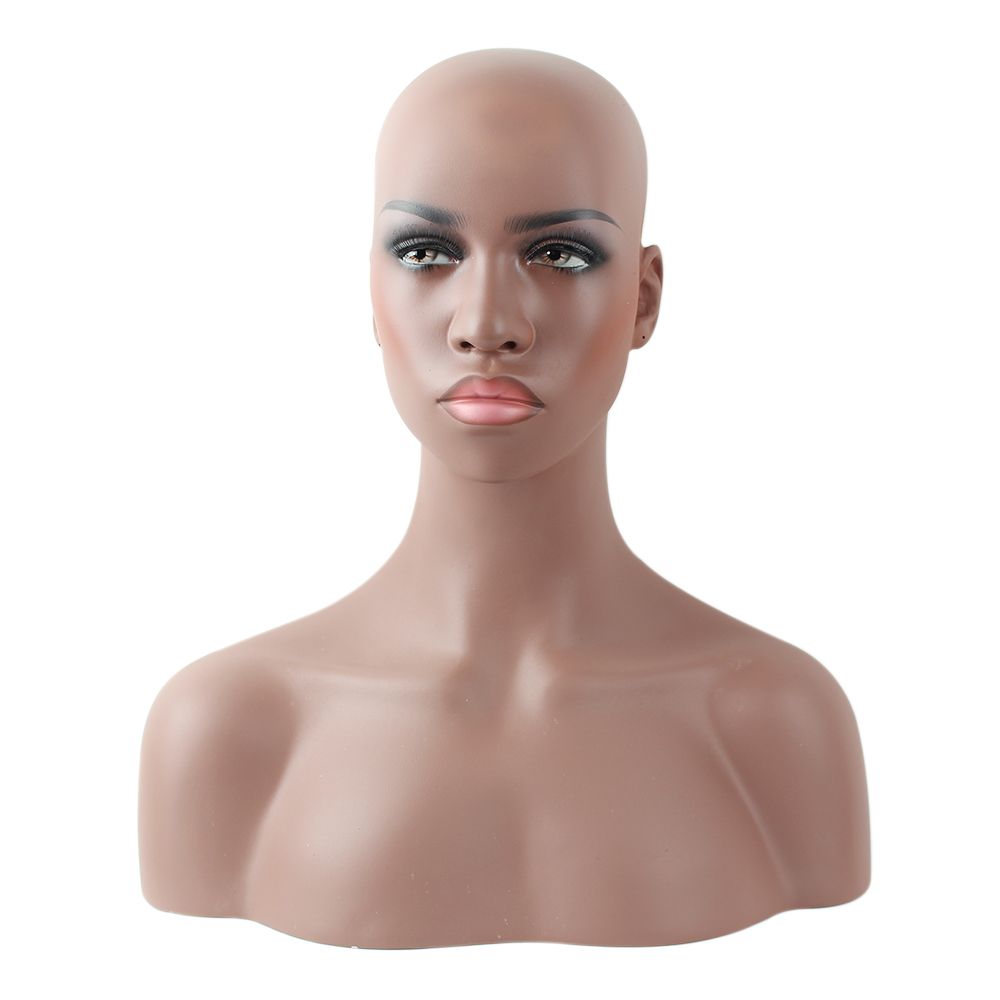 Realistic Female Black Afro American Fiberglass Mannequin Dummy Head ...