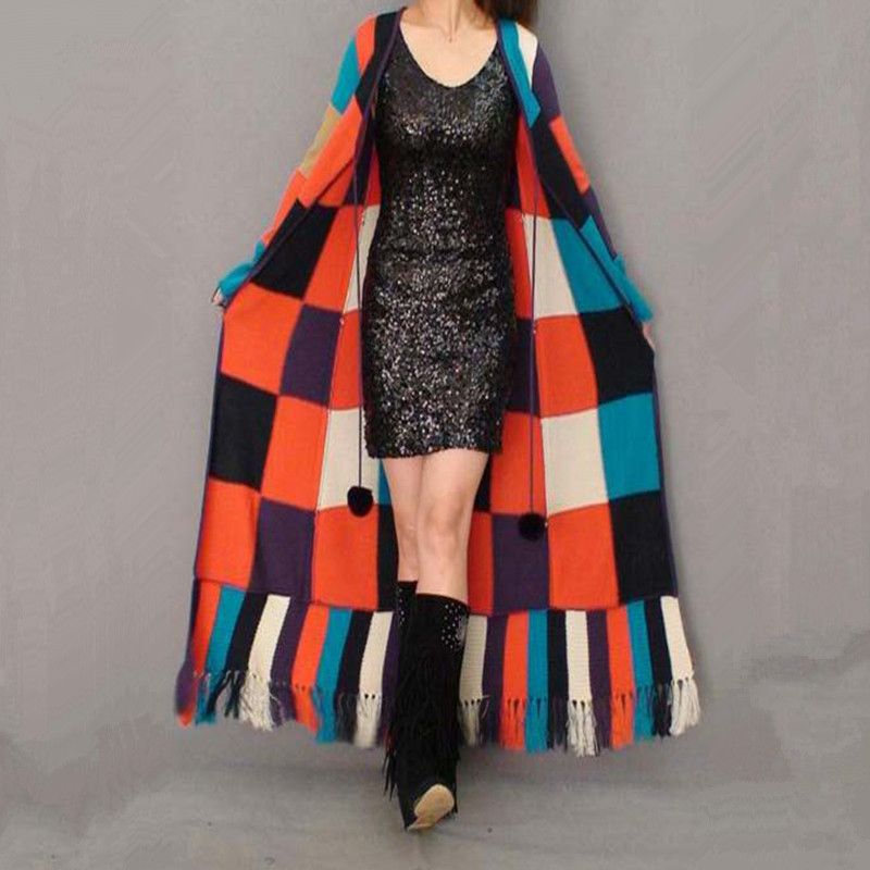 2020 Wholesale Fashion Long Floor Length Knitted Sweater Coat