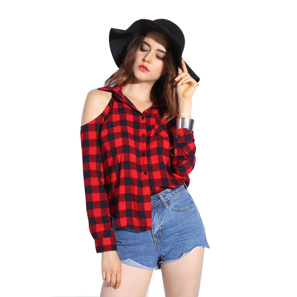 red plaid ladies shirt
