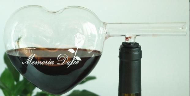 2020 Cheap Glass Wine Decanter White Red Wine Aerator Heart
