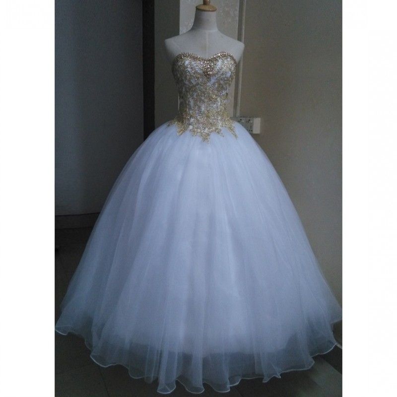 white and gold 15 dress