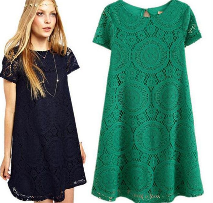 casual plus size lace dress