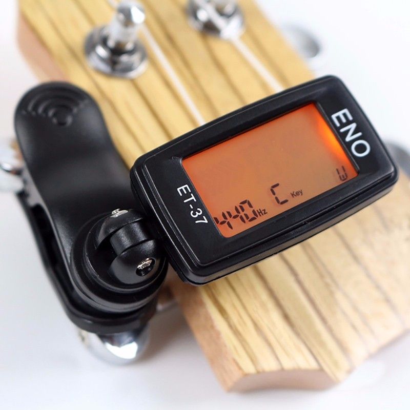 Accordeur Chromatique à Pince Carry-on RCT-1 - Rechargeable USB-C - Écran LCD Pivotant - Pour Guitare, Basse, Ukulélé, Violon