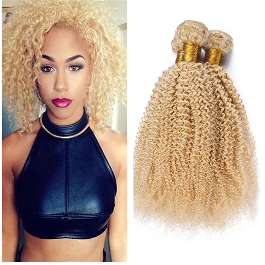 Afro Kinky Human Hair Bundles #613 Blonde Kinky Curly Human Hair Weaves  Peruvian Malaysian Indian Virgin Hair From Humanhair_3, $32.03 | DHgate.Com