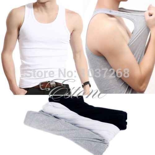 Wholesale- New T-shirts Fashion Mens Sleeveless Tank Top Muscle T-shirts Sportwear Vest Undershirts