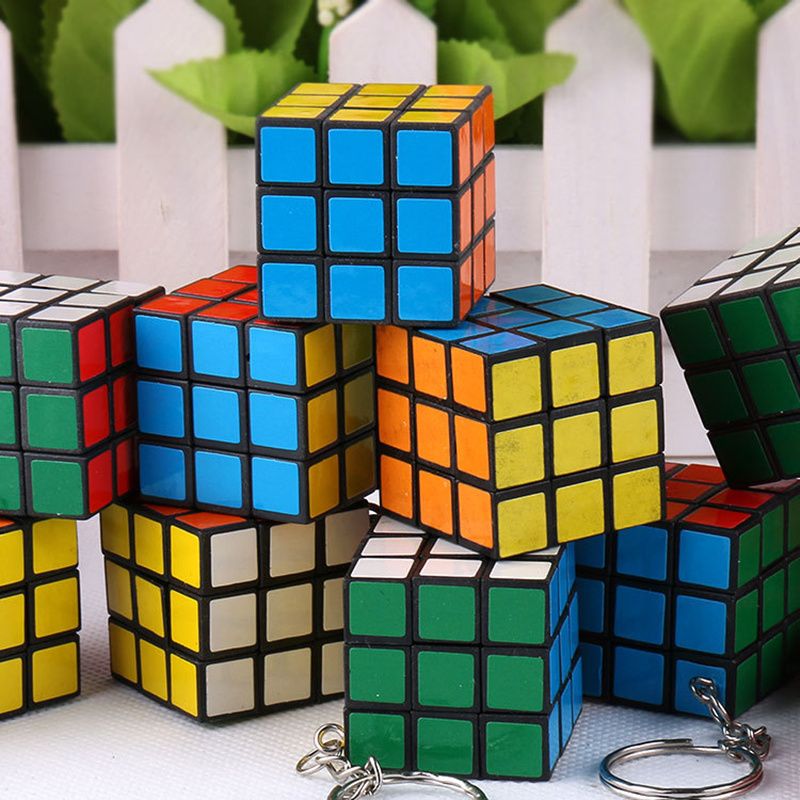 2020 Seeqs Pack Mini Magic Rubik Cube Key Ring Puzzle Key Chains