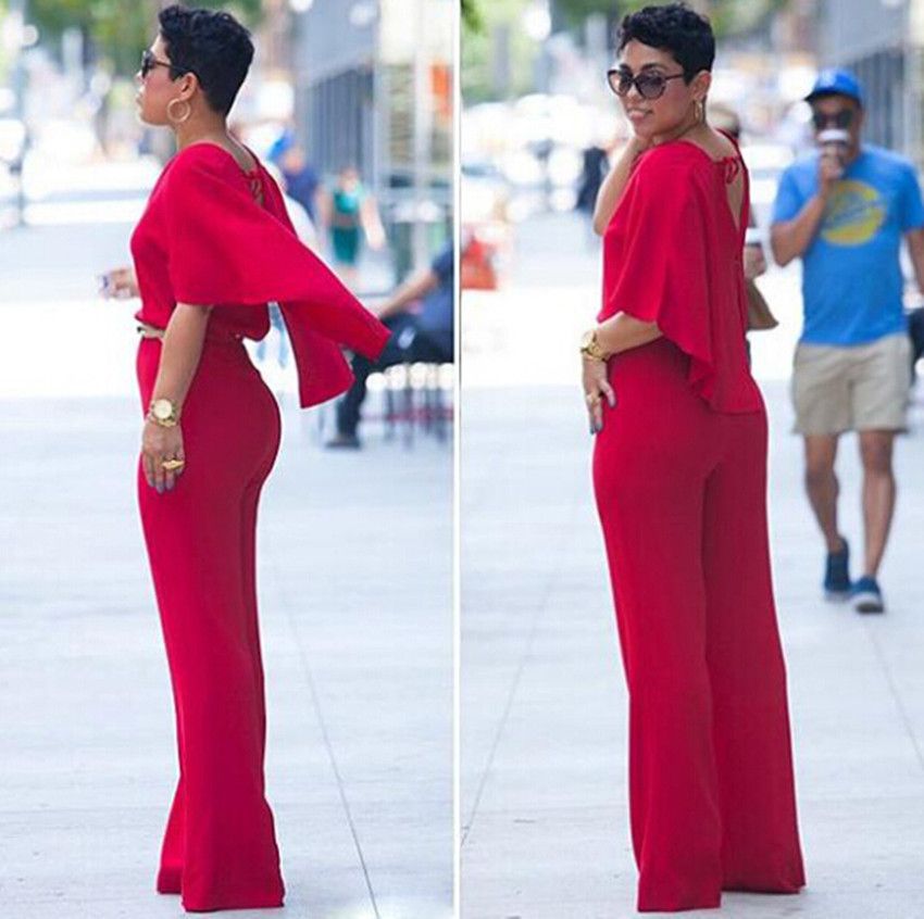 deep red jumpsuit