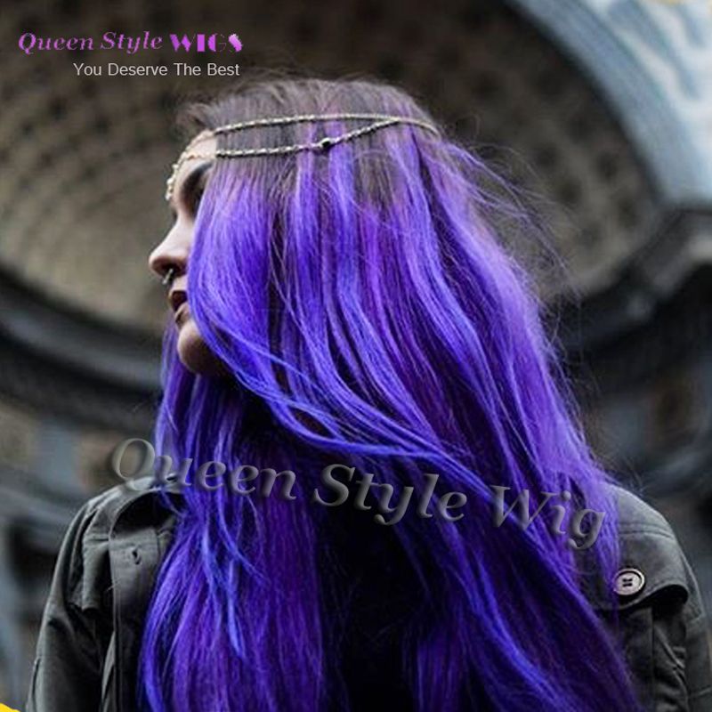 Amazing Two Tone Color Hair Black Root Ombre Magic Purple Hair