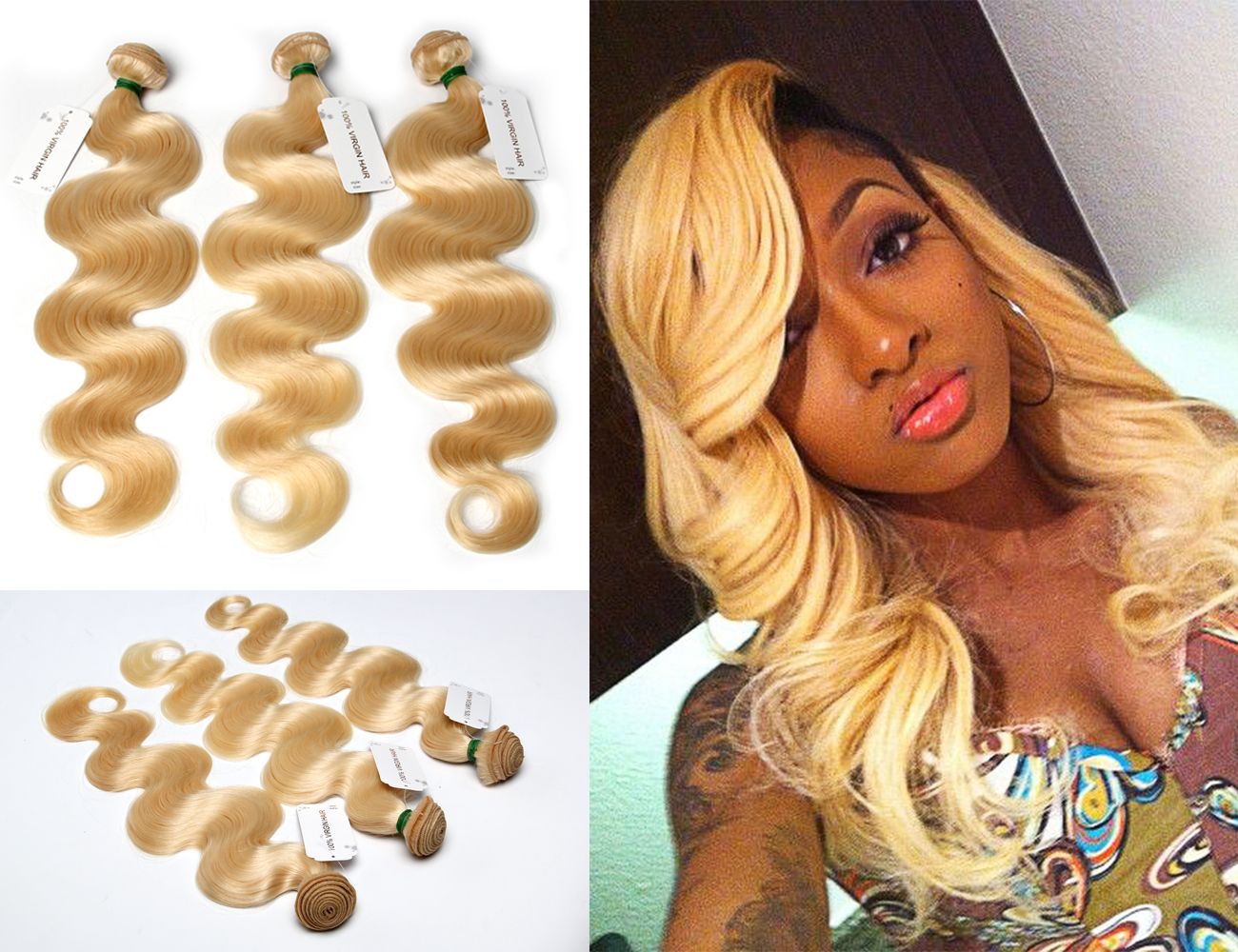 Bleach Blonde Brazilian Virgin Hair Color 613 Peruvian Indian