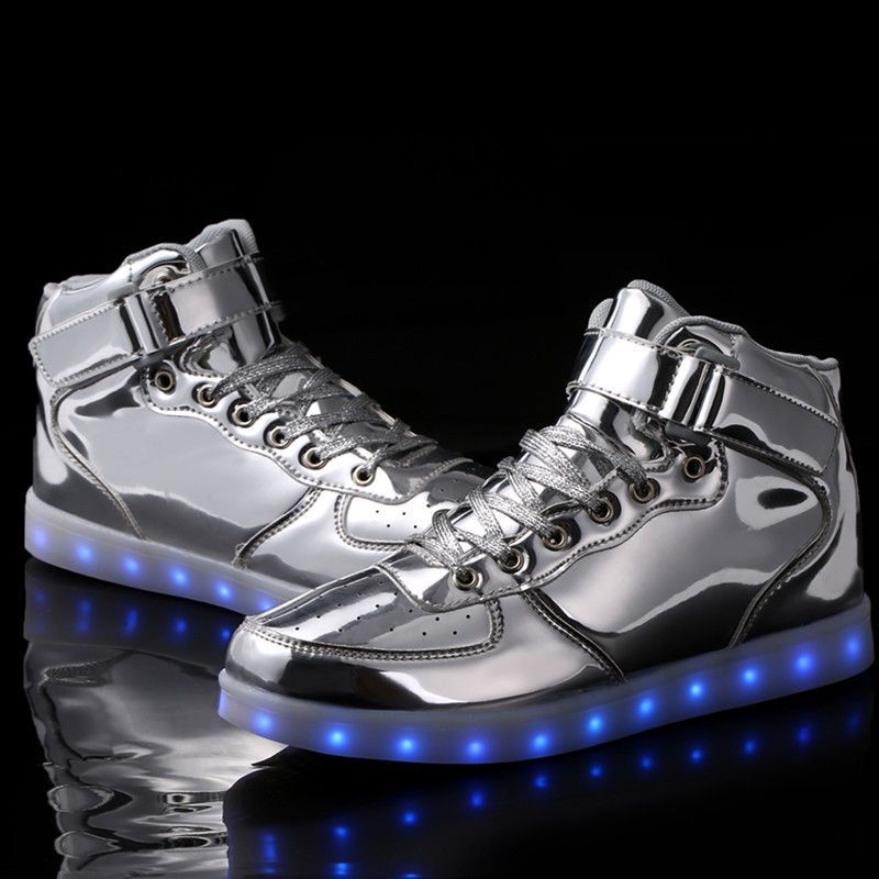silver light up sneakers