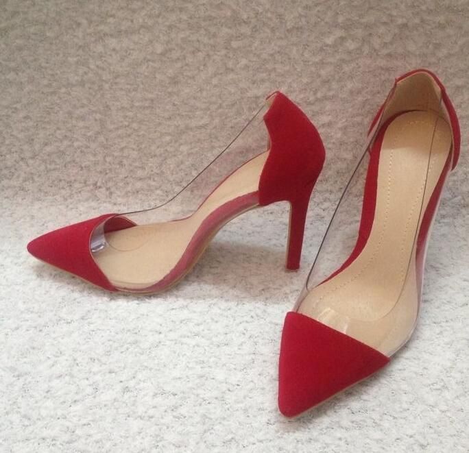 red see through heels