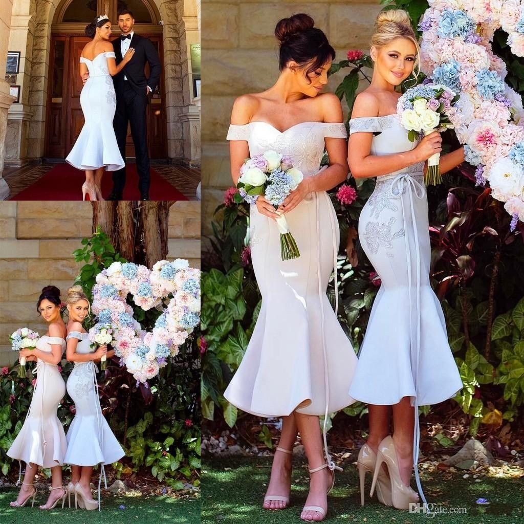 Elegant Dubai African Arabic Mermaid Bridesmaid Dresses Off The