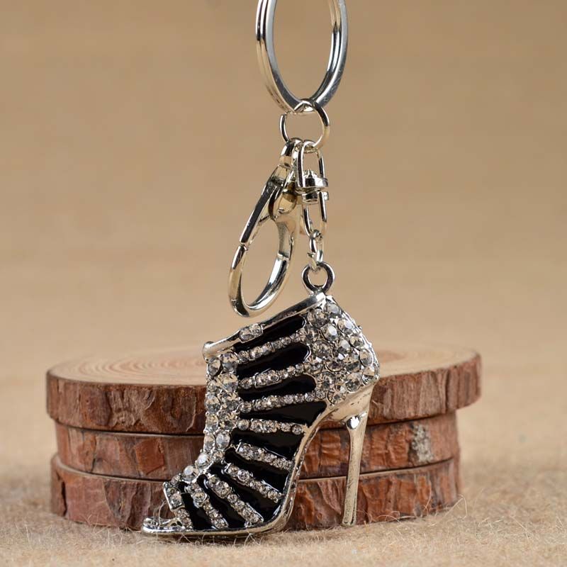 Shoe Keychain Cute Crystal High Heeled Rhinestone Key Chains Purse