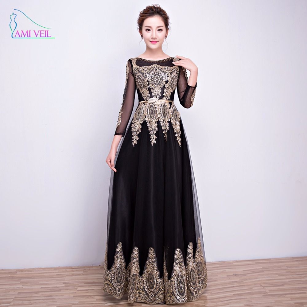 black gold and red dress