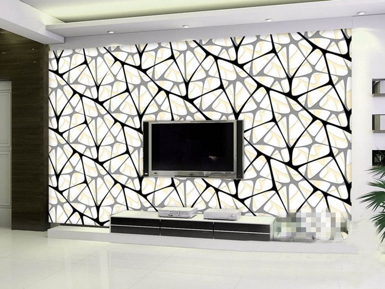 Large 3d 3d Black And White Stone Texture Tv Background Wallpaper