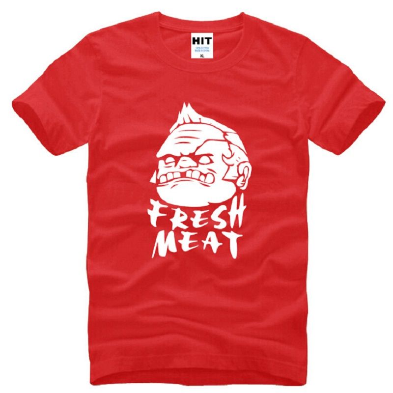 New Designer Dota 2 Game T Shirts Men Cotton Short Sleeve Pudge Fresh Meat Printed Mens T Shirt Creative Male Shirts Top Brand Great T Shirts Buy T