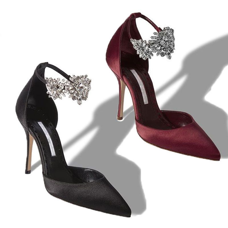Acquistare 2017 Bordeaux / Nero Comode Scarpe Da Sposa Con Scarpe Di Seta  Cristalli Tacchi Da Sposa Le Scarpe Da Ballo Del Partito Di Sera Economico  | Consegna Veloce E Qualità | It.Dhgate