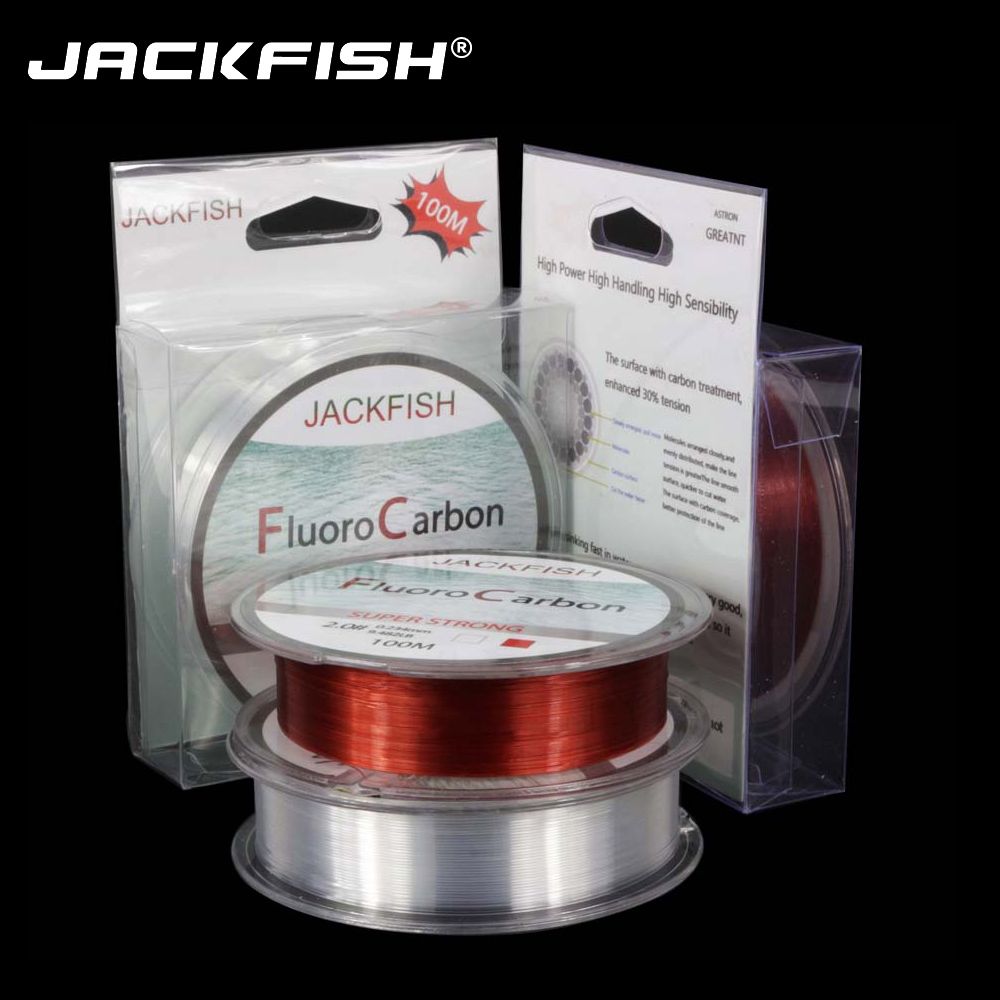 clear 2 colors 4-32 LB Carbon 100M Fluorocarbon Fishing Line red 