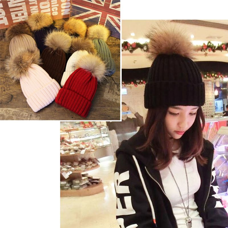 womens winter hats with ball on top