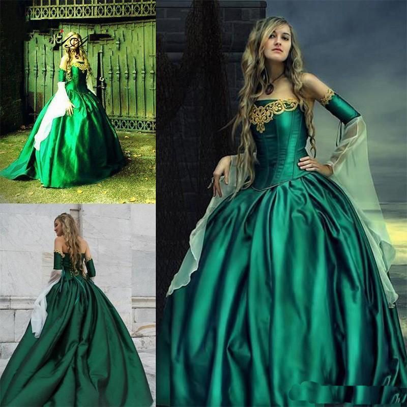 emerald green victorian dress