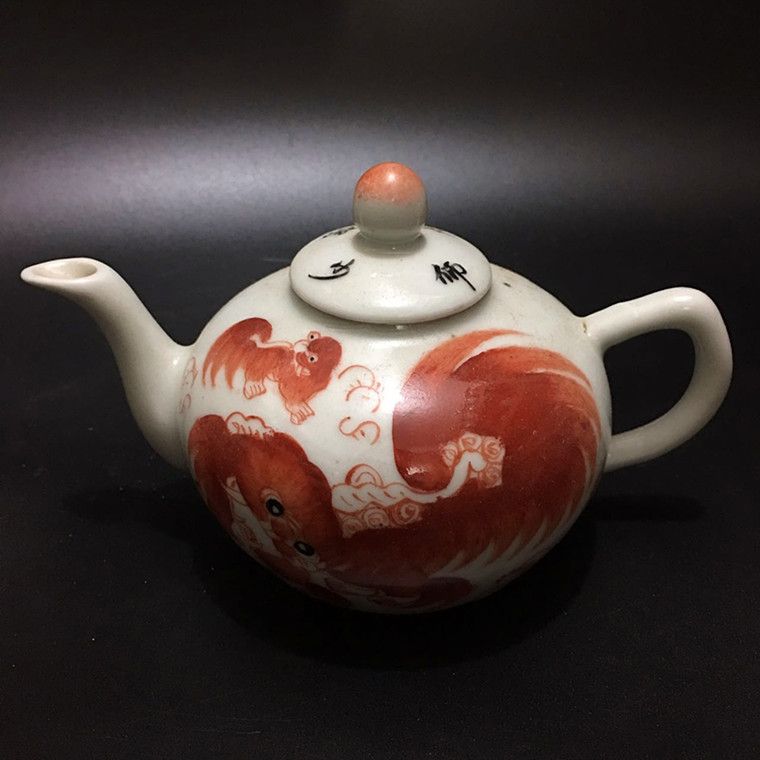 Satin Al Tongzhi Sap Renk Porselen Kirmizi Unicorn Demlik Antika Koleksiyonu Eski Porselen Koleksiyonu Qing Hanedani Pot Tl374 21 Dhgate Comda