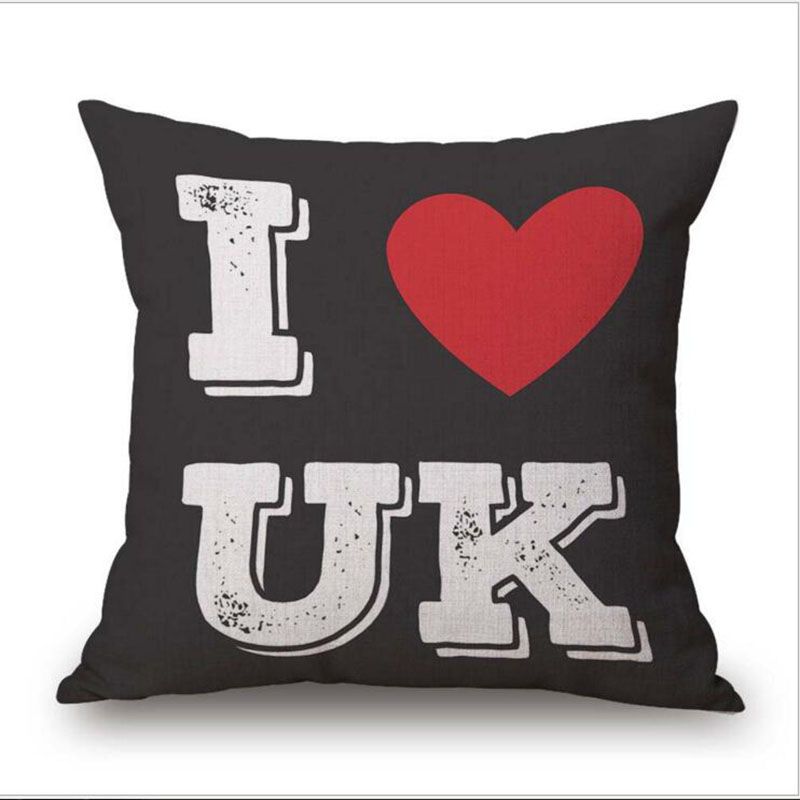 I Love Uk Cotton Linen Lovly Pillowcases Throw Pillow Covers Uk