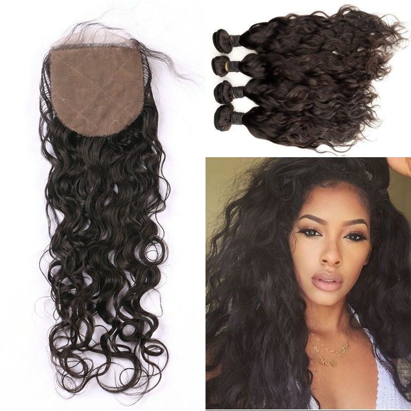 2020 Vietnamese Human Hair Weaves With Closure Natural Color Wet