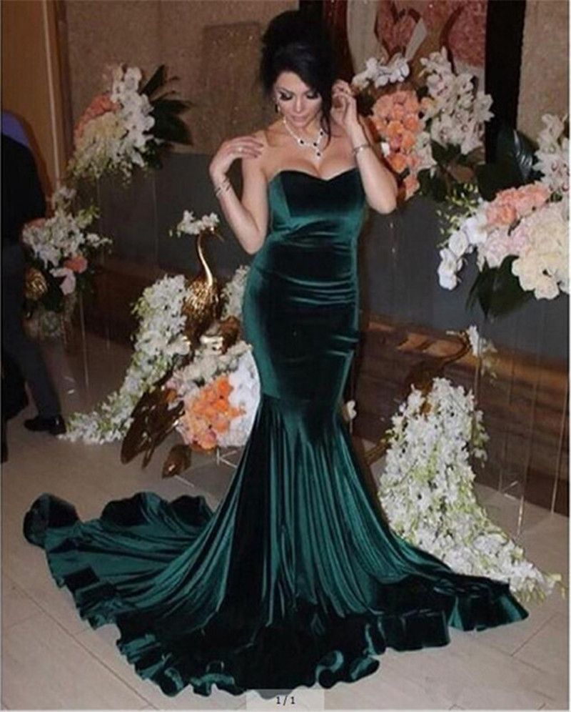 green velvet mermaid dress