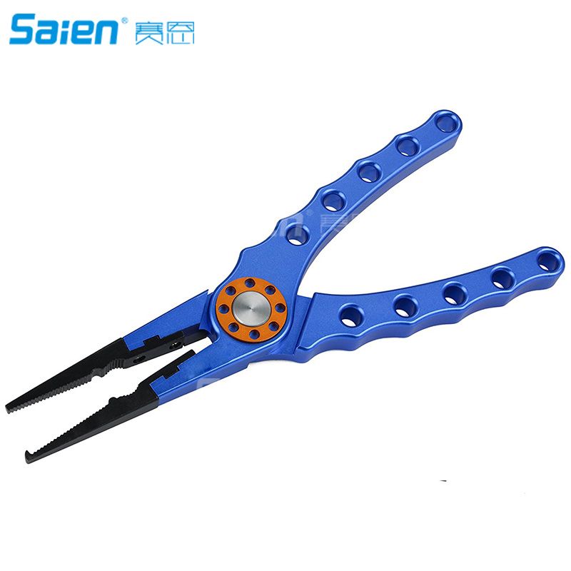 Bleu argent/é Booms Fishing X Pince de P/êche en Aluminium pour Enlver Les Hame/çons,Couper Tissage et Anneau Fendu,avec Corde Lani/ère et Gaine pour leau de mer et leau Douce