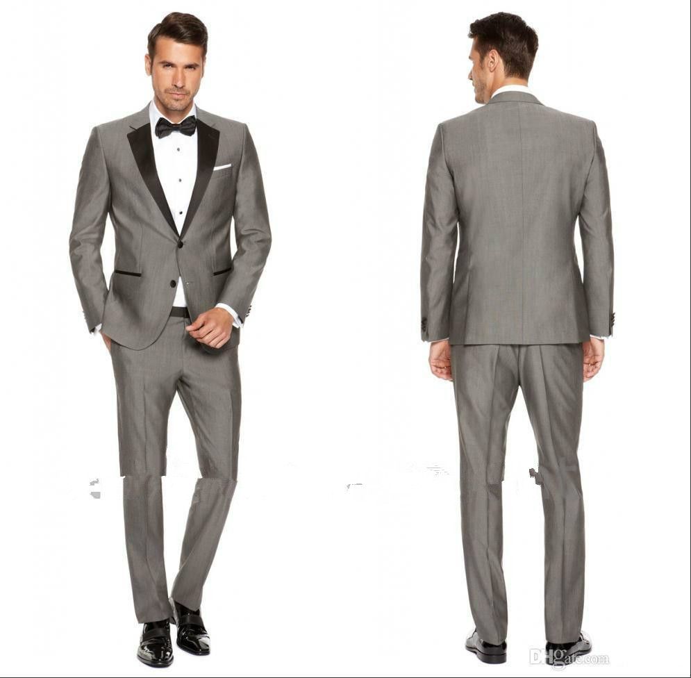 2016 Trajes Grises Personalizados Para Hombre Slim Fit Trajes De Boda El Novio / Padrino De Boda Trajes Casuales Chaqueta Pantalones + Pajarita De 70,73 € | DHgate