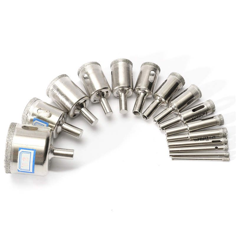 15Pcs Diamond Hole Saw Drill Bit Set coupe pour Carrelage Marbre Verre 3mm-42mm