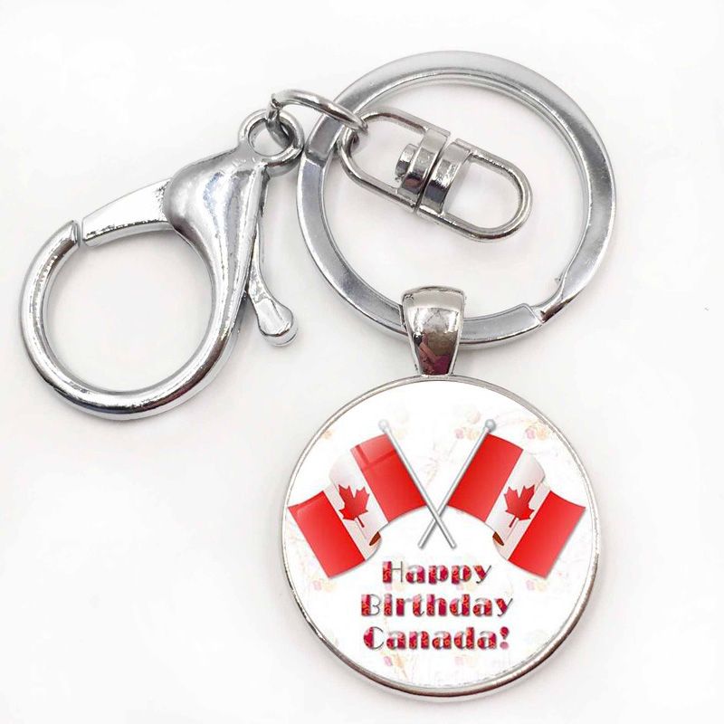 2020 Canadian Flag Logo Keychain Canada Day Celebration Keychains