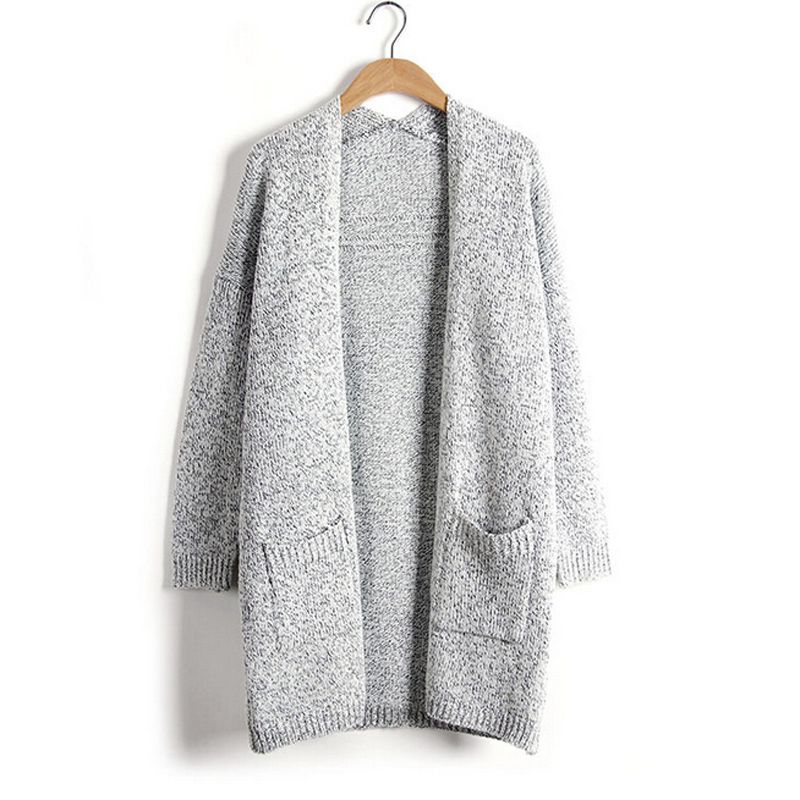 LEKODE Women Sweater Fashion Solid Long Sleeve Knitted Coat LEKODE Women Sweater Fashion Solid Long Sleeve Knitted Coat